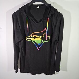 MLB Toronto Blue Jays LGBT Pride Night Black & Rainbow Logo Hoodie Sweatshirt!